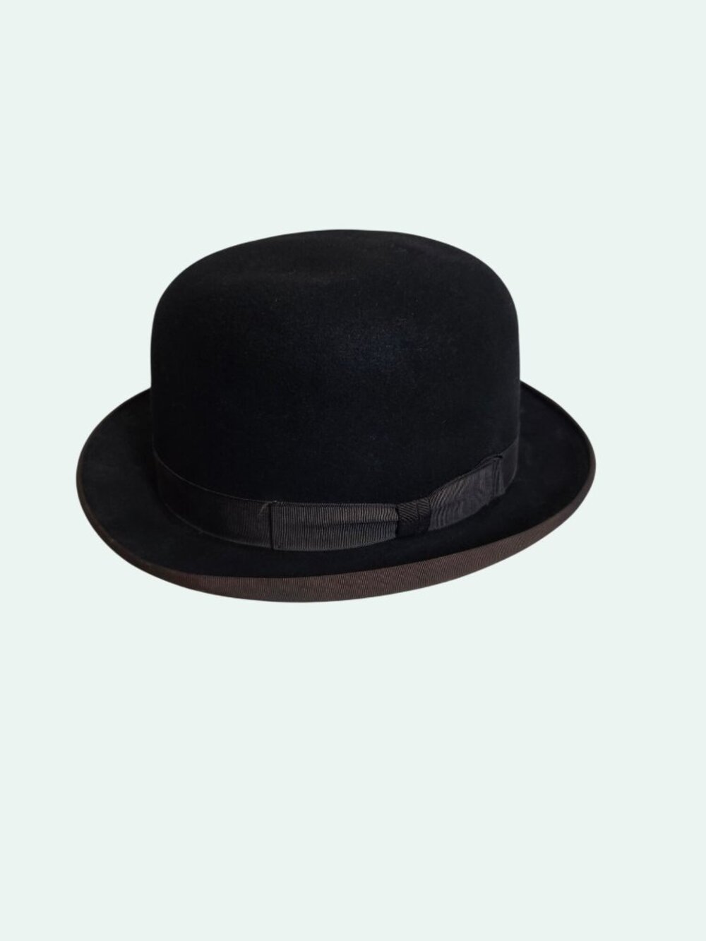 Vntg Dobbs Fifth Ave Bowler Derby Hat Black Wool Felt Abraham & Straus Classic